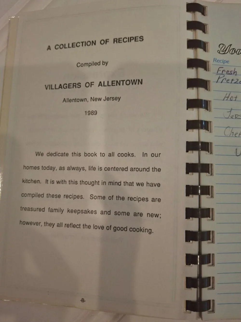 1989 Villagers of Allentown NJ Cookbook Vintage Community Recipes Spiral Rare
